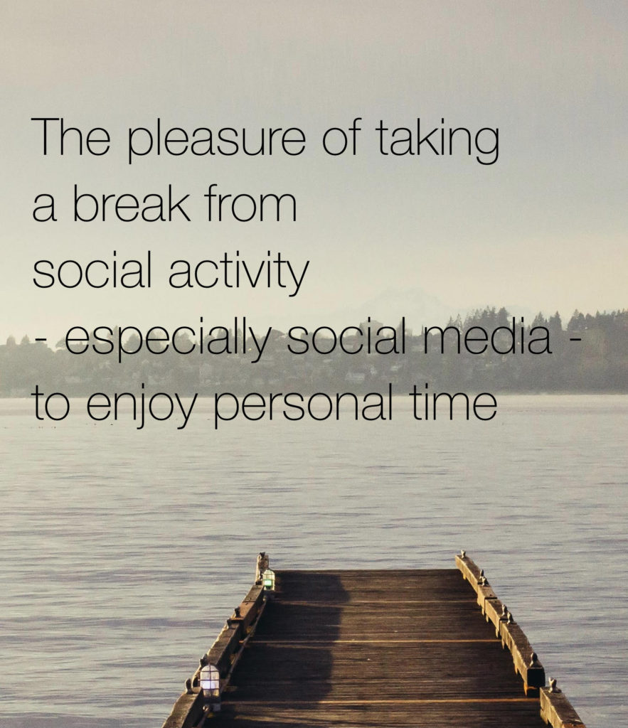 The pleasure of taking a break is the definition of the joy of missing out